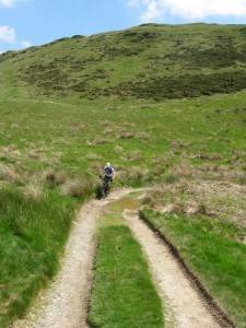Russ on the Bwlch-glas descent.          